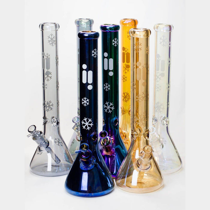 Snowflake 7 mm Metallic Glass Water Bong
