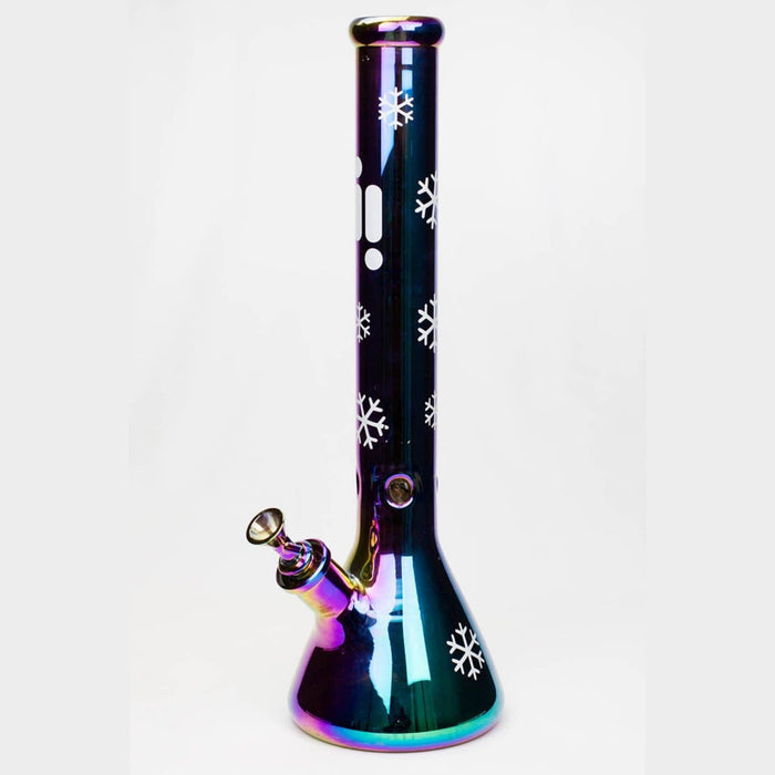 Infyniti Snowflake Metallic Glass Bong blue purple