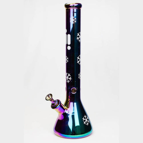 Infyniti Snowflake Metallic Glass Bong blue purple