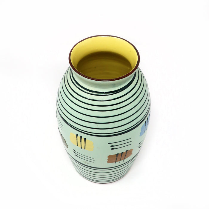 1960s Geometric Striped MCM Ceramic Vase by Babbacombe Pottery