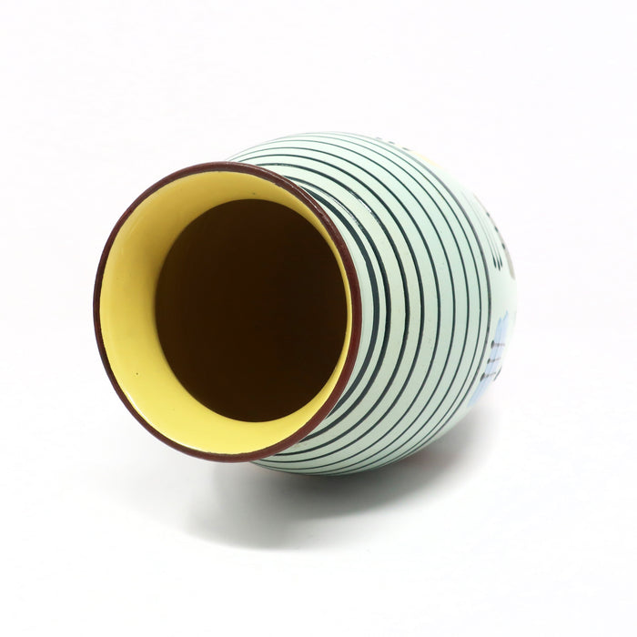 1960s Geometric Striped MCM Ceramic Vase by Babbacombe Pottery