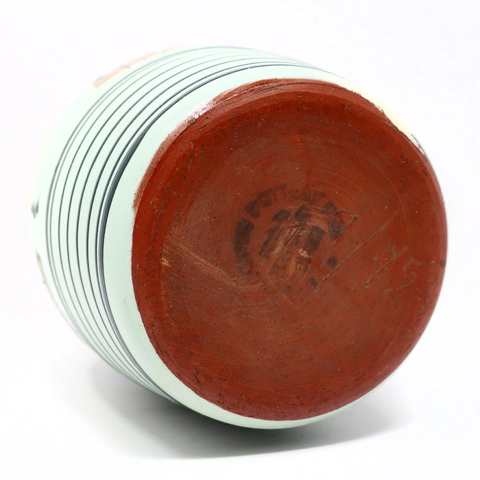 1960s Geometric Striped MCM Ceramic Vase by Babbacombe Pottery