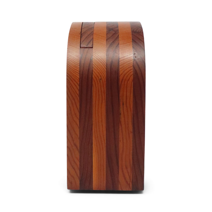 1970s Handcrafted Laminated Wood Desk Clock