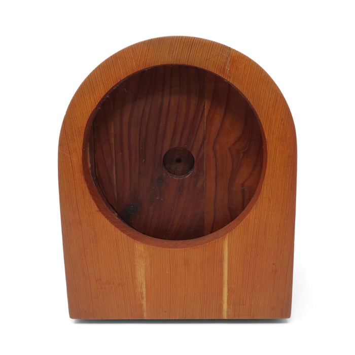 1970s Handcrafted Laminated Wood Desk Clock