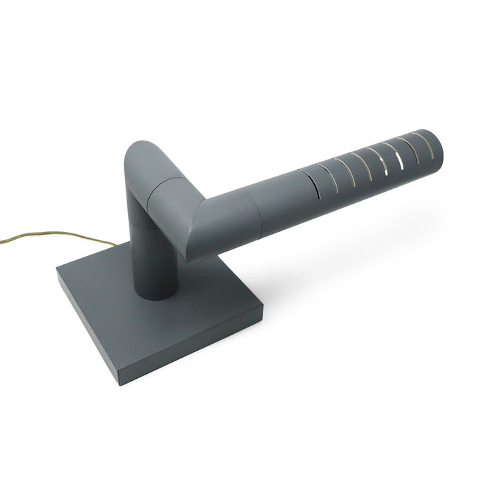 1970's Postmodern Gray Tubular Desk Lamp