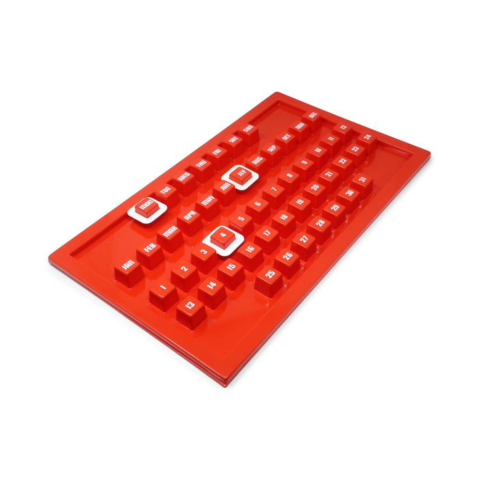 1970s Red Plastic Perpetual Calendar