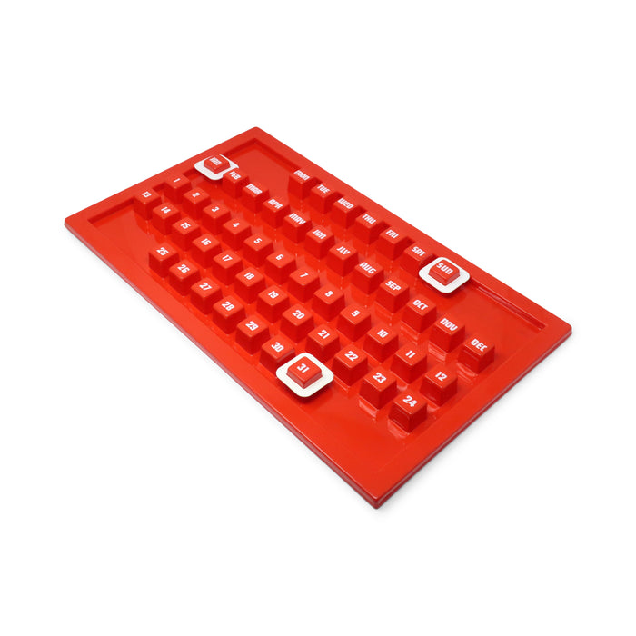 1970s Red Plastic Perpetual Calendar