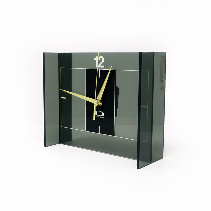 1970s Smoked Lucite Clock by Robert Blosser for Design Group