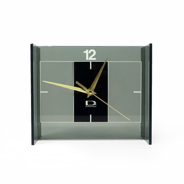1970s Smoked Lucite Clock by Robert Blosser for Design Group