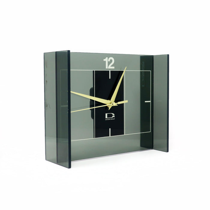 1970s Smoked Lucite Clock by Robert Blosser for Design Group