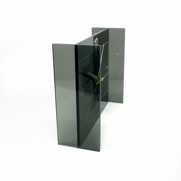 1970s Smoked Lucite Clock by Robert Blosser for Design Group