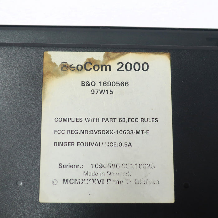 1980s Black Bang & Olufsen Beocom 2000 Phone