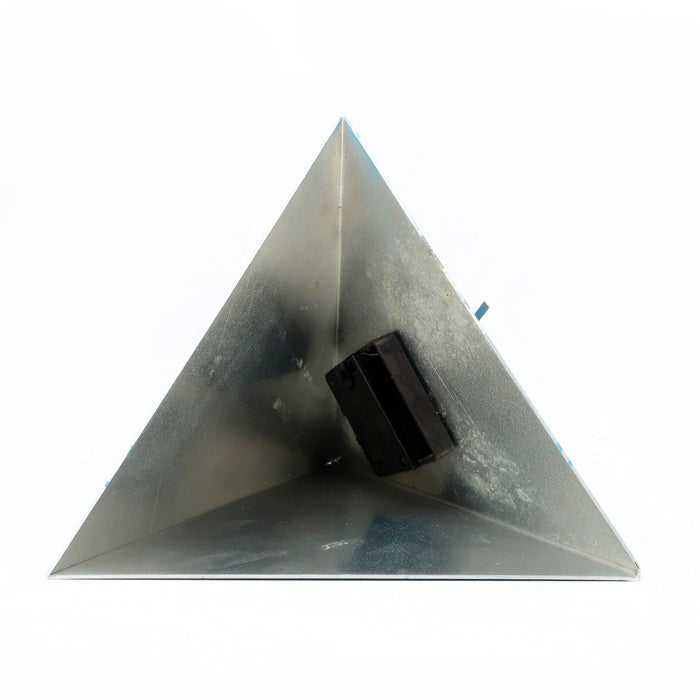 1980s Postmodern Blue Metal Pyramid Clock