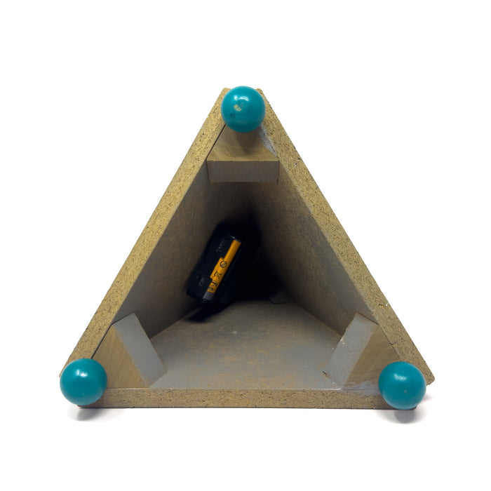 1980s Postmodern Triangular Mantel Clock with Splatter Finish