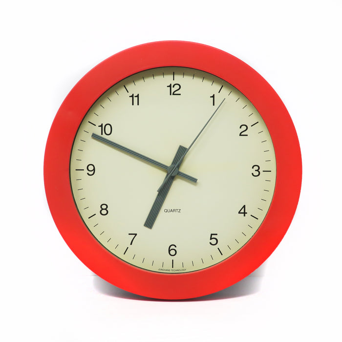 1980s Red, White and Gray Wall Clock by Junghans