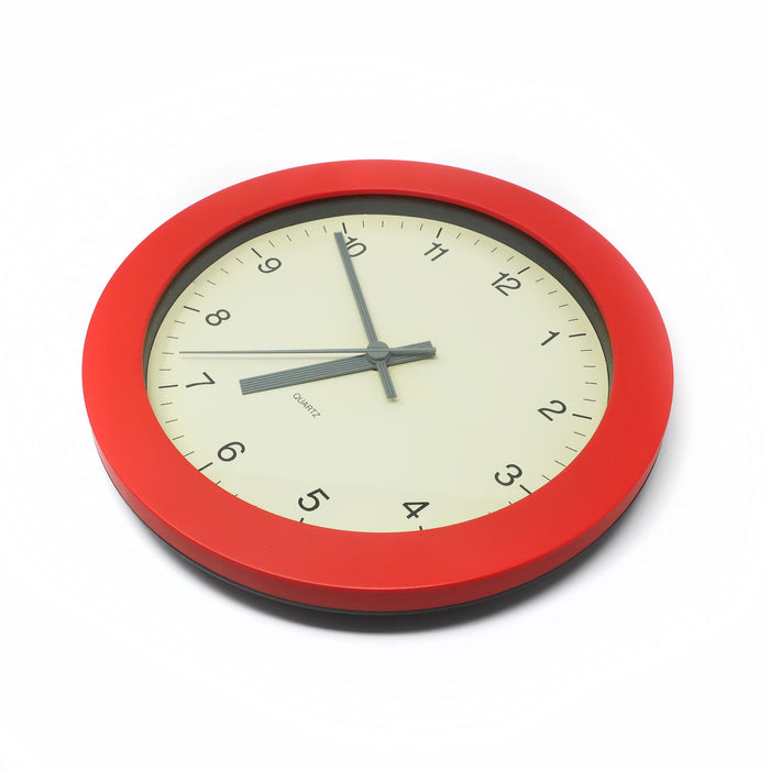 1980s Red, White and Gray Wall Clock by Junghans