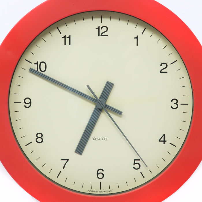 1980s Red, White and Gray Wall Clock by Junghans