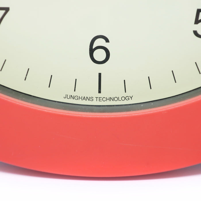 1980s Red, White and Gray Wall Clock by Junghans