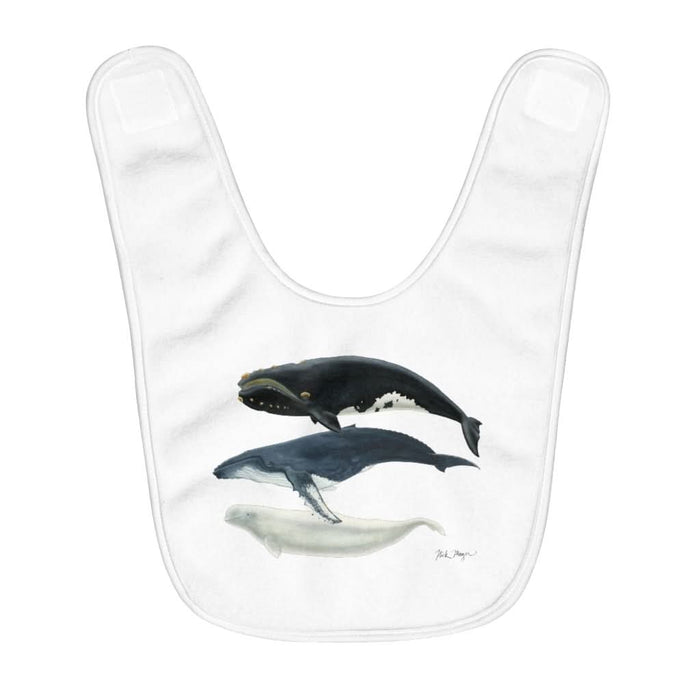 3 Whales Fleece Baby Bib Printify