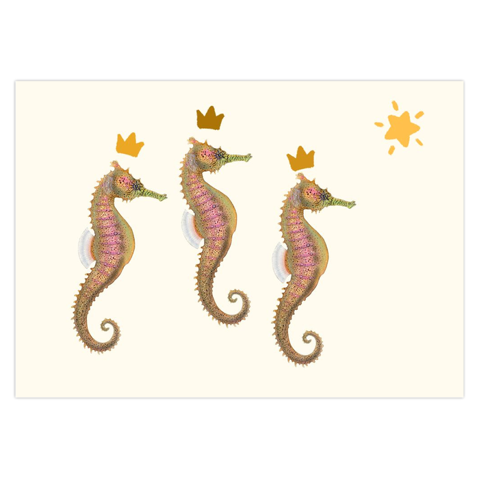 3 Wise Seahorses Holiday Cards Nick Mayer Art
