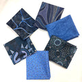 6 Fat Quarters Blue Aboriginal Fabrics