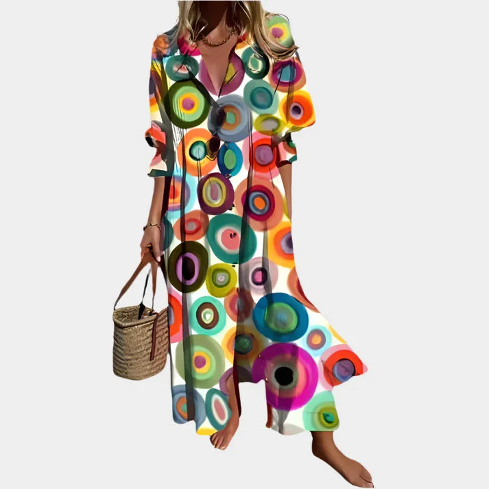 Airy Boho Dress with Puff Sleeves