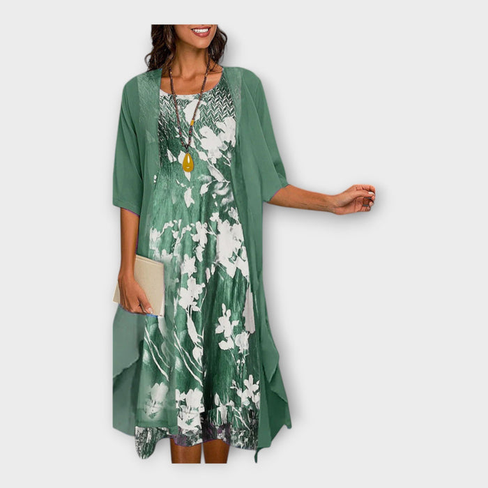 Airy Dress with Outer Jacket and Patterns