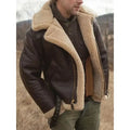 Alpha | Men's Leather Pilot Jacket with Sherpa Lining