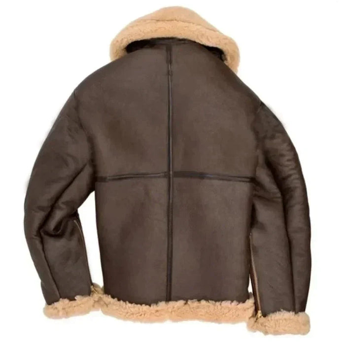 Alpha | Men's Leather Pilot Jacket with Sherpa Lining