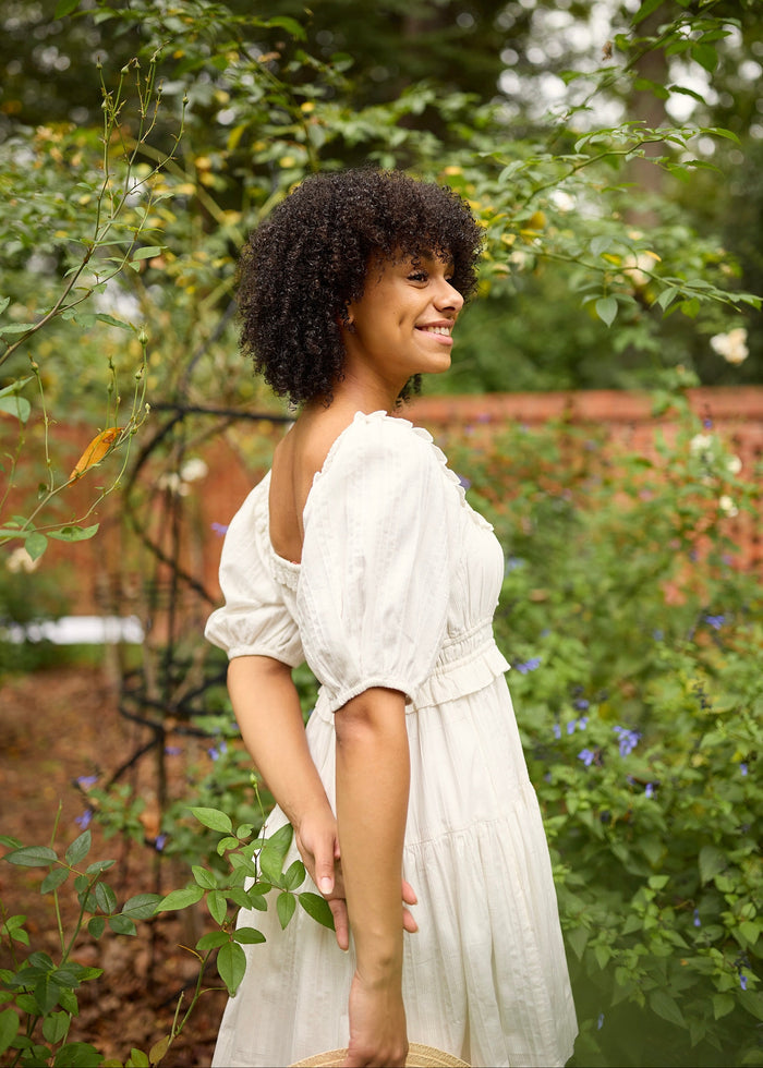 Amelia Dress Mini - White Pin Tuck