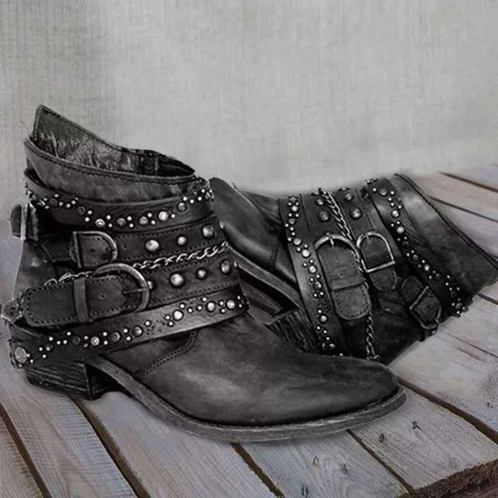 Anaïs | Women's Western Studded Ankle Boots