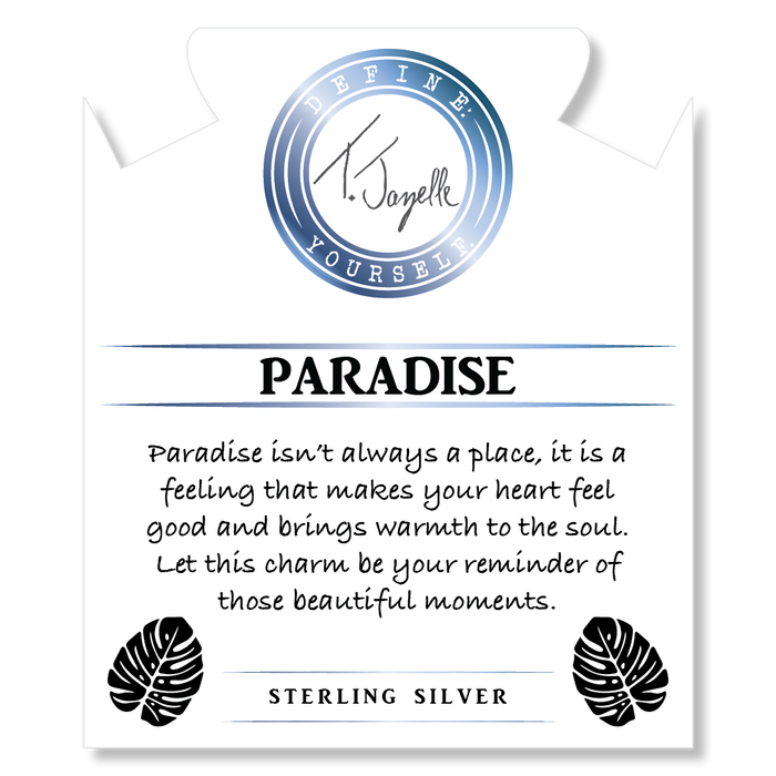 Aqua Fire Agate Gemstone Bracelet with Paradise Sterling Silver Charm