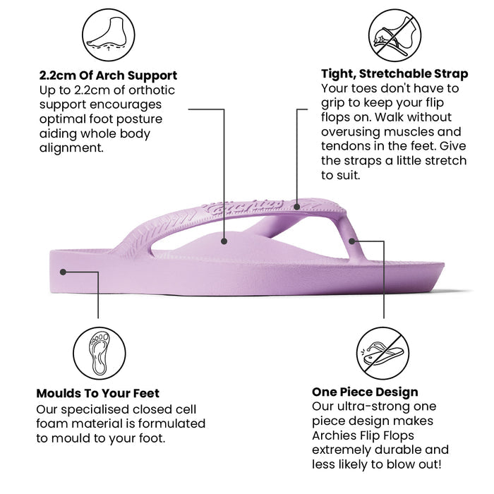 Arch Support Flip Flops - Classic - Lilac