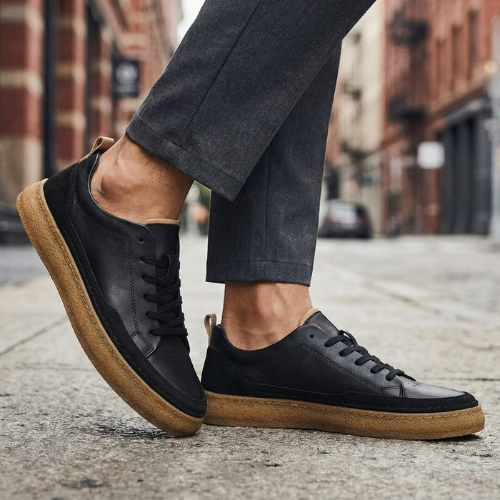 Ashby | Men's White Leather Platform Sneaker