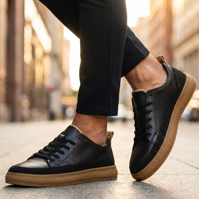 Ashby | Men's White Leather Platform Sneaker