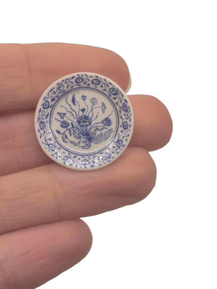 Avon Miniatures – Porcelain Blue & White Floral Plate