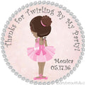 Brown-skin ballerina birthday sticker
