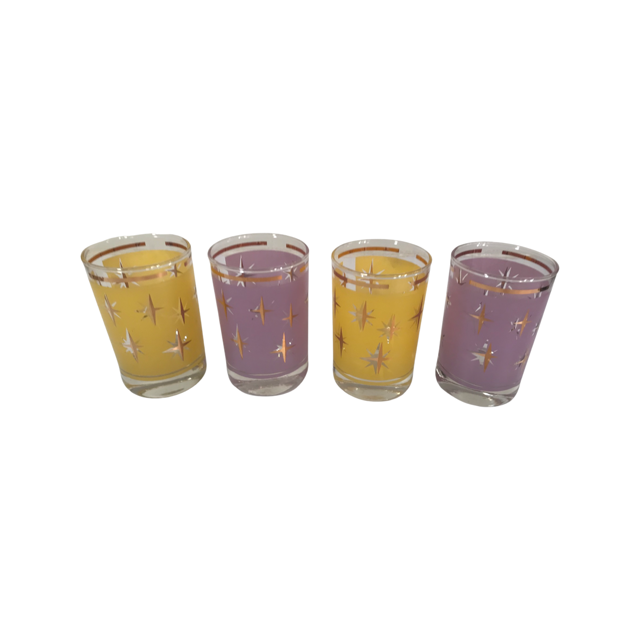 Bartlett Collins Mid-Century Atomic North Star Juice Glasses (Set of 4)