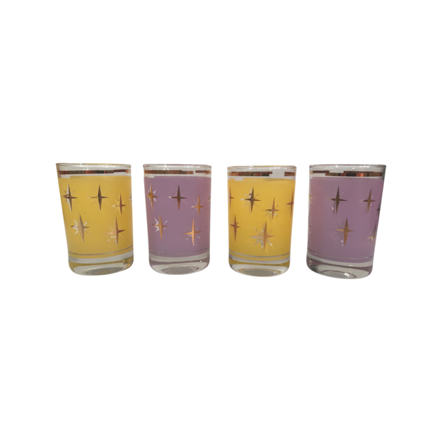 Bartlett Collins Mid-Century Atomic North Star Juice Glasses (Set of 4)