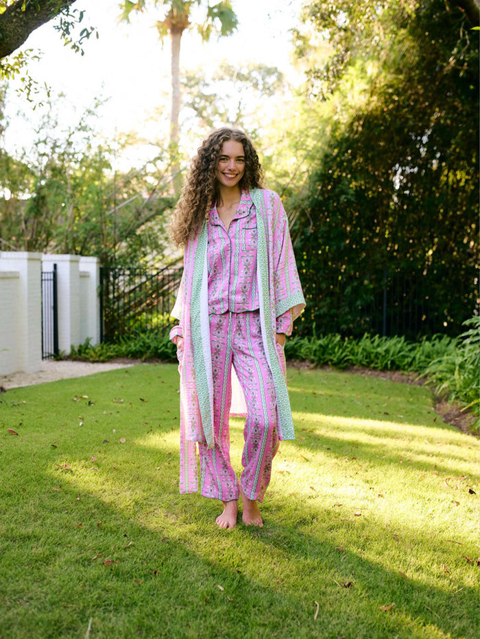 Bathrobe - Cabana Stripe Pink
