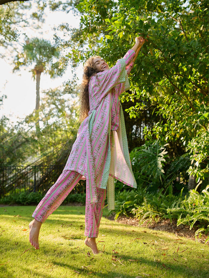 Bathrobe - Cabana Stripe Pink