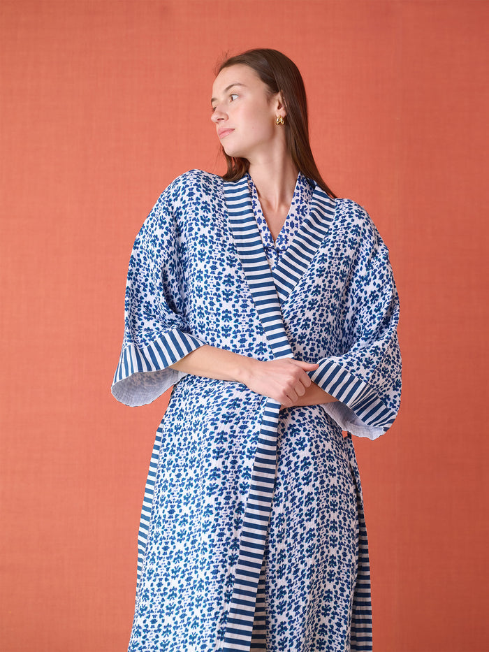Bathrobe - Navy Chintz