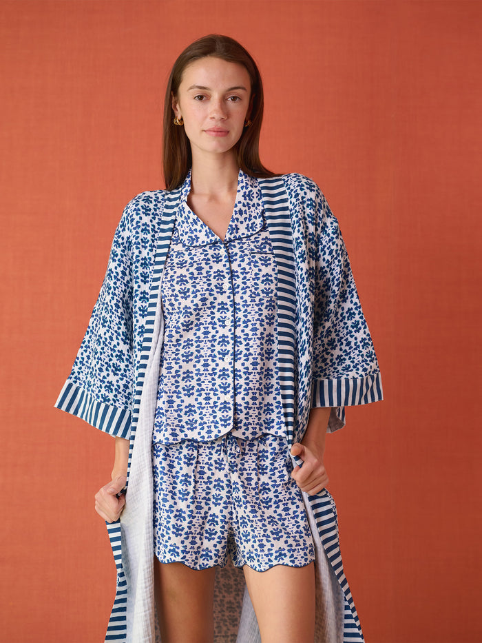 Bathrobe - Navy Chintz