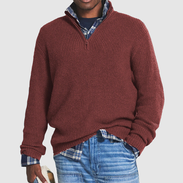 Pull zippé homme en laine douce et chaude, allure business casual 8