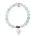 Blue Aquamarine Gemstone Bracelet with Paradise Sterling Silver Charm