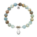 Blue Calcite Gemstone Bracelet with Ladybug Sterling Silver Charm