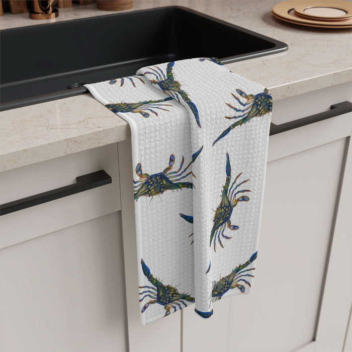 Blue Crabs Soft Kitchen Towel 2 Printify