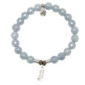 Blue Quartzite Gemstone Bracelet with Olive Branch Sterling Silver Charm