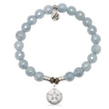 Blue Quartzite Gemstone Bracelet with Sand Dollar CZ Sterling Silver Charm