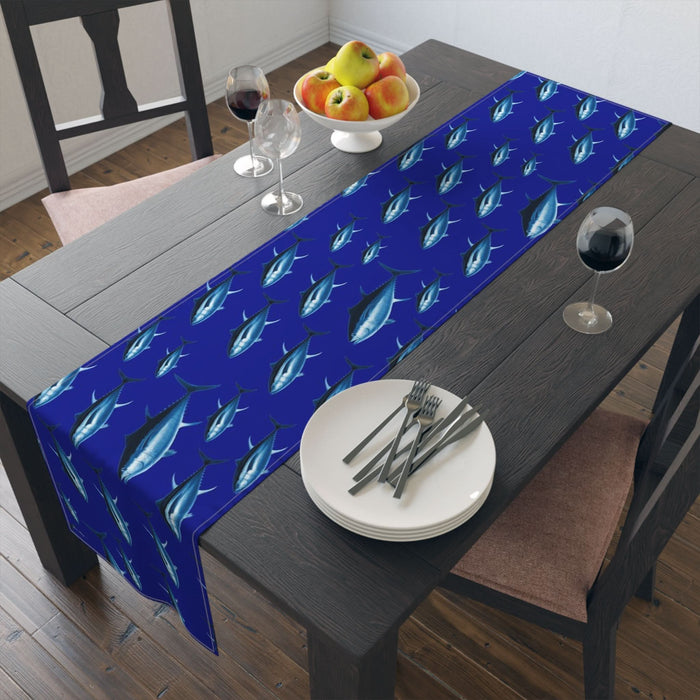 Blue Tuna Cotton Table Runner Printify